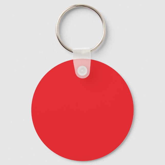Red, bright red, solid colour key ring (Front)