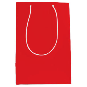 Red, bright red, solid colour medium gift bag