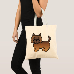 Red Brindle Cairn Terrier Cartoon Dog Tote Bag