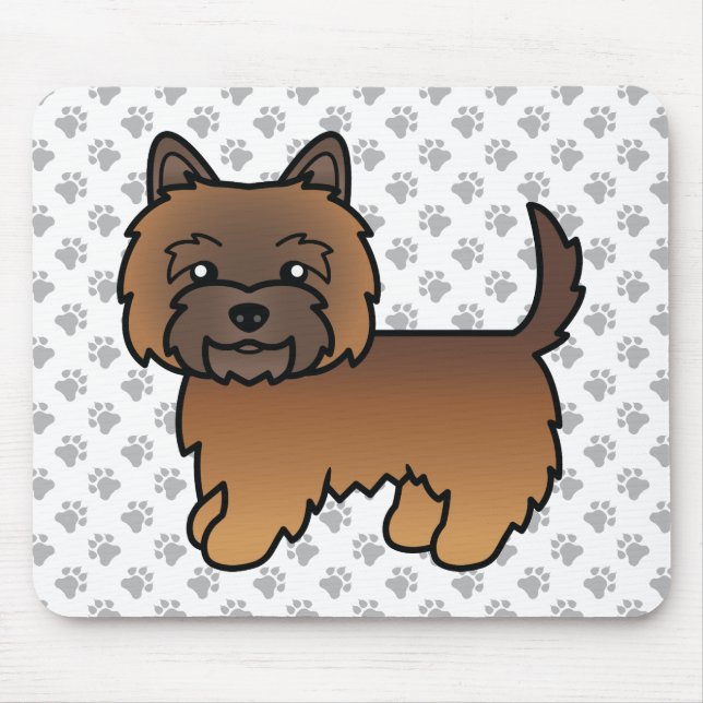 Red Brindle Cairn Terrier Cute Cartoon Dog Mouse Pad (Front)