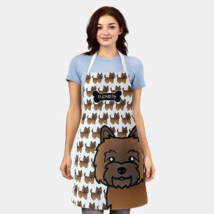 Red Brindle Cairn Terrier Cute Cartoon Dog & Name Apron