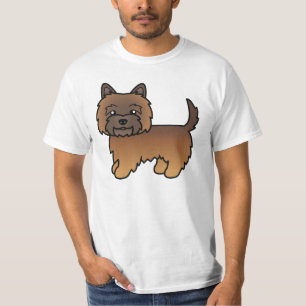Red Brindle Cairn Terrier Dog Caricature Artwork T-Shirt