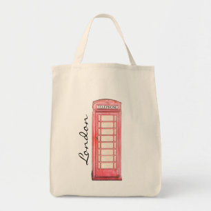 Red British phone booth - London tote