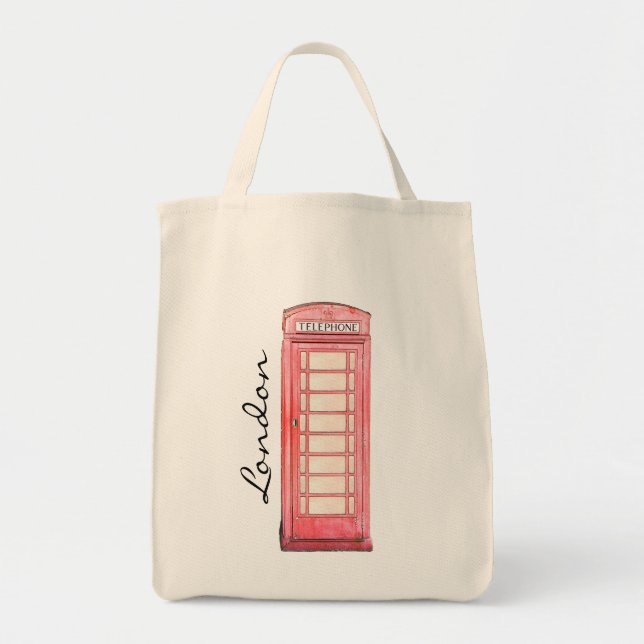 Red British phone booth - London tote Bag (Front)