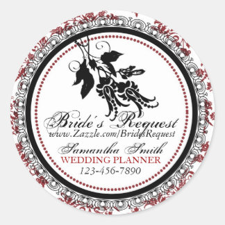 Red Brocade Business Sticker B
