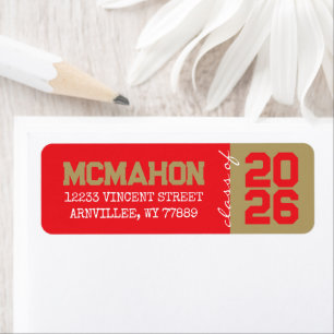Red & Bronze Graduation Return Address Labels