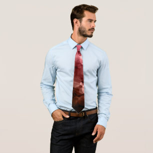 Red & Brown Abstract Bokeh Pattern Men's Tie