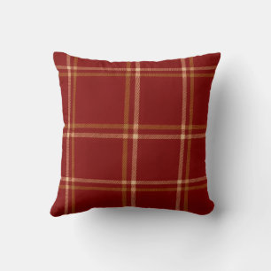 Red, Brown, and Cream Scottish Heritage Tartan Cushion