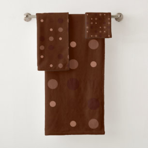 Red, brown and Rust dots Bath Towel Set