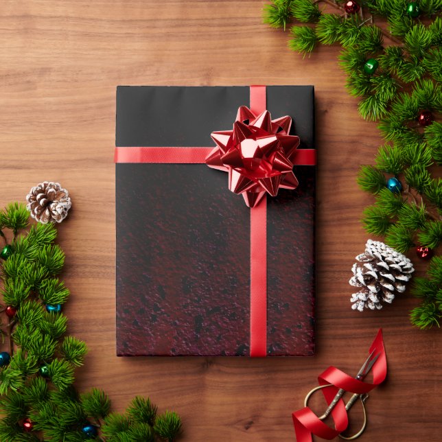 Red Brown Black Ombre Rust Metal Patina Wrapping Paper (Holiday Gift)