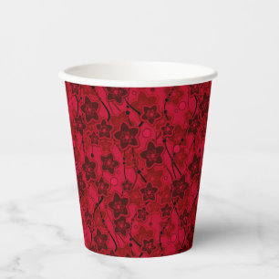 red brown floral rustic fashion pattern retro paper cups