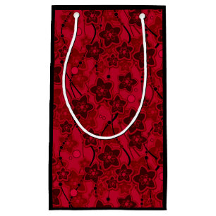 red brown floral rustic fashion pattern retro small gift bag