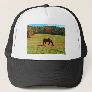 Red Brown horse in the autumn trees Trucker Hat