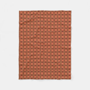 Red Brown Intricate Pattern Fleece Blanket