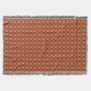 Red Brown Intricate Pattern Throw Blanket