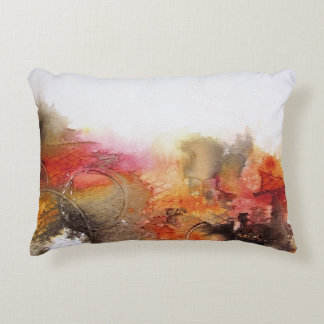 Red Brown Orange White Modern Abstract Art Decorative Cushion