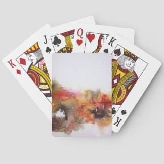 Red Brown Orange White Modern Abstract Art Playing Cards