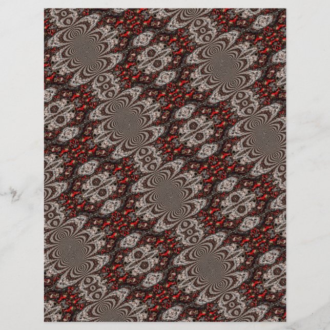 Red/Brown & Red/Blue Pattern Scrapbook Paper (Front)