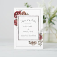 Red Brown Roses Watercolor Elegant