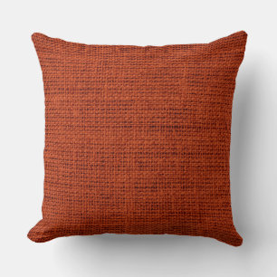 Red-brown Rustic Burlap Linen Cushion