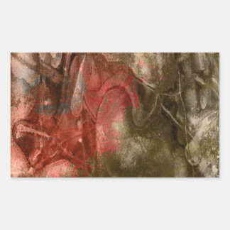 Red/Brown stone texture Rectangular Sticker