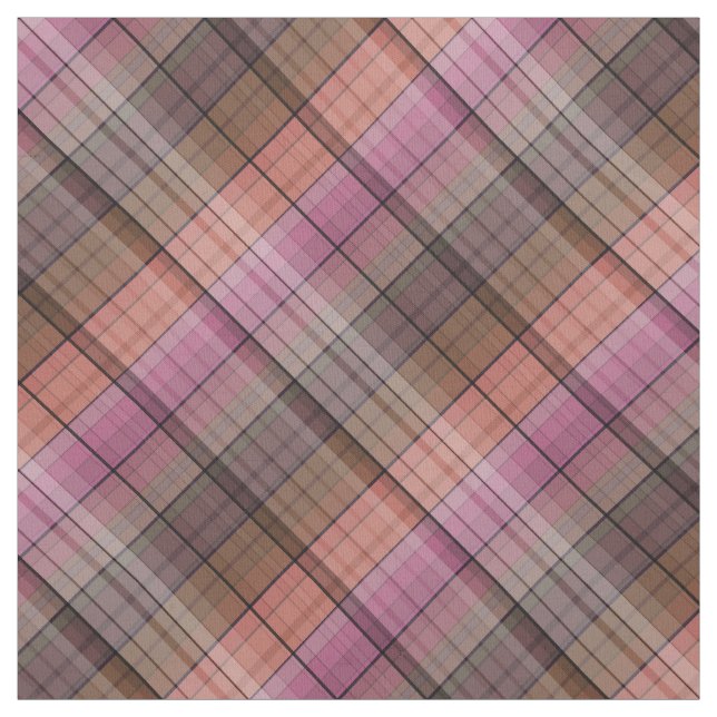 Red brown tartan fabric (Swatch)