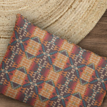 Red Brown Teal Blue Orange Tribal Mosaic Art