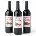 Red Brush Script Christmas Vintage Truck