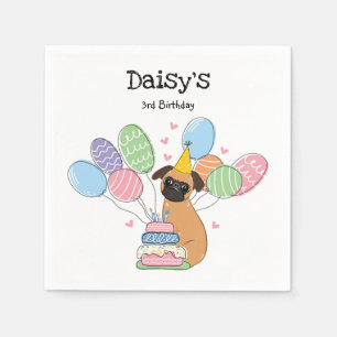 Red Brussels Griffon Birthday Paper Napkin