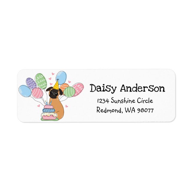Red Brussels Griffon Birthday Return Address Label (Front)