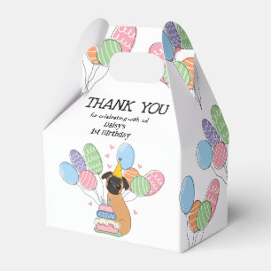 Red Brussels Griffon Dog Birthday Party Favour Box