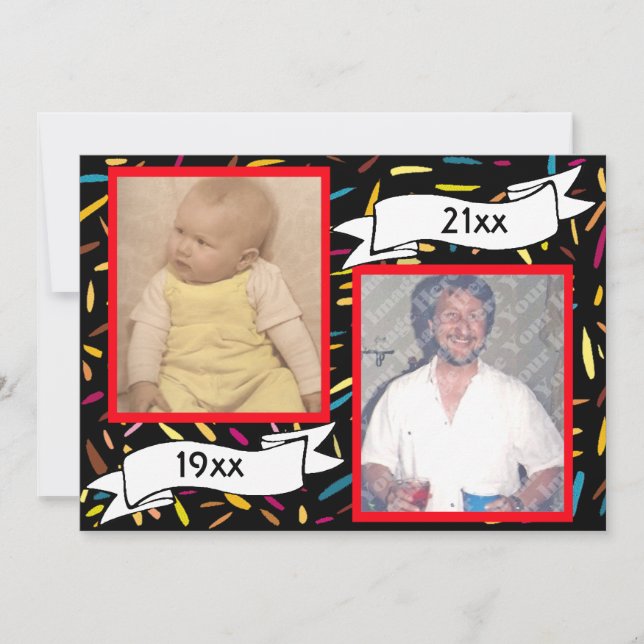 Red Bubble Letter 60th Birthday Celebration Invitation (Front)