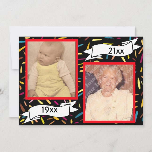 Red Bubble Letter 75th Birthday Celebration Invitation (Front)