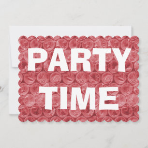 Red bubble wrap pattern invitation
