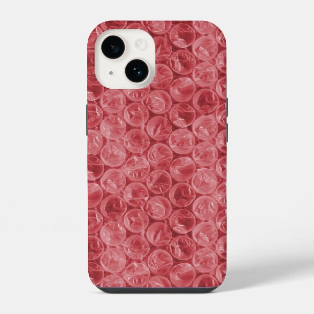 Red bubble wrap pattern iPhone case (Back)