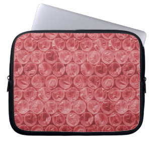Red bubble wrap pattern laptop sleeve