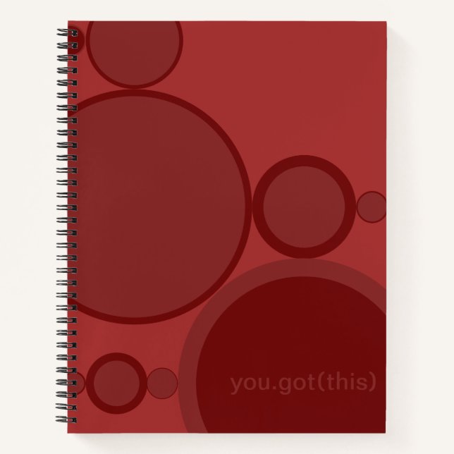 Red bubbles abstract techie support: You got this! Notebook (Front)