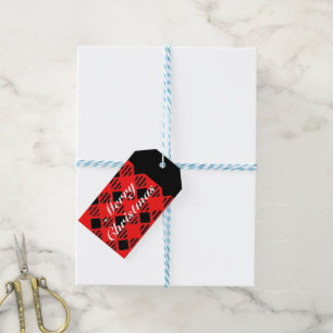 Red Buffalo Check Christmas Gift Tag