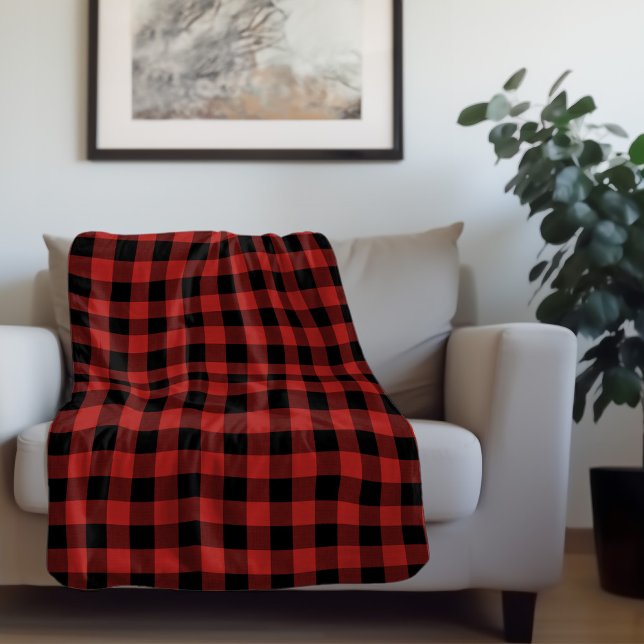 Red Buffalo Check | Farmhouse Holiday Decor Sherpa Blanket (Creator Uploaded)