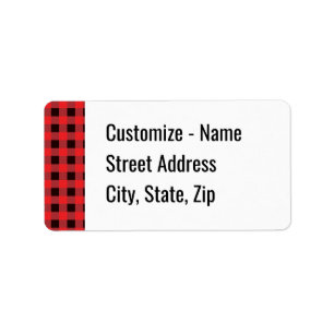 Red Buffalo Check Mailing Label