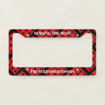 Red Buffalo Check Most Trusted License Plate Frame