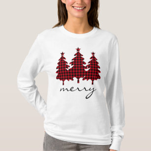 Red Buffalo Check Pine Trees T-Shirt