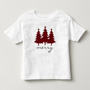 Red Buffalo Check Pine Trees Toddler T-Shirt