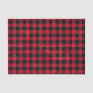 Red Buffalo Check with Wash Texture Tissue Paper