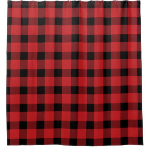 Red Buffalo Country Lumberjack Plaid Shower Curtain