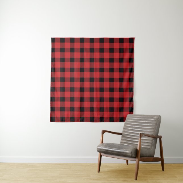 Red Buffalo Country Lumberjack Plaid Tapestry (In Situ)