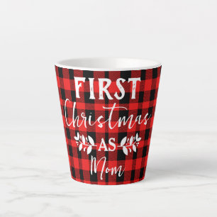 Red Buffalo First Christmas as Mum Christmas Latte Mug