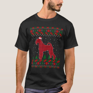 Red Buffalo Plaid Airedale Dog Ugly Xmas Family Ma T-Shirt