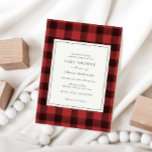 Red Buffalo Plaid Baby Shower Invitation<br><div class="desc">Baby Shower invitation featuring a classic red buffalo plaid background. These trendy invitations are perfect for a rustic baby shower. Customise with your information for the mum to be. Click "click to customise further" to change the font style,  size,  or colour.</div>