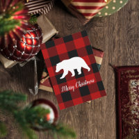 Red Buffalo Plaid & Bear | Personal Name Gift